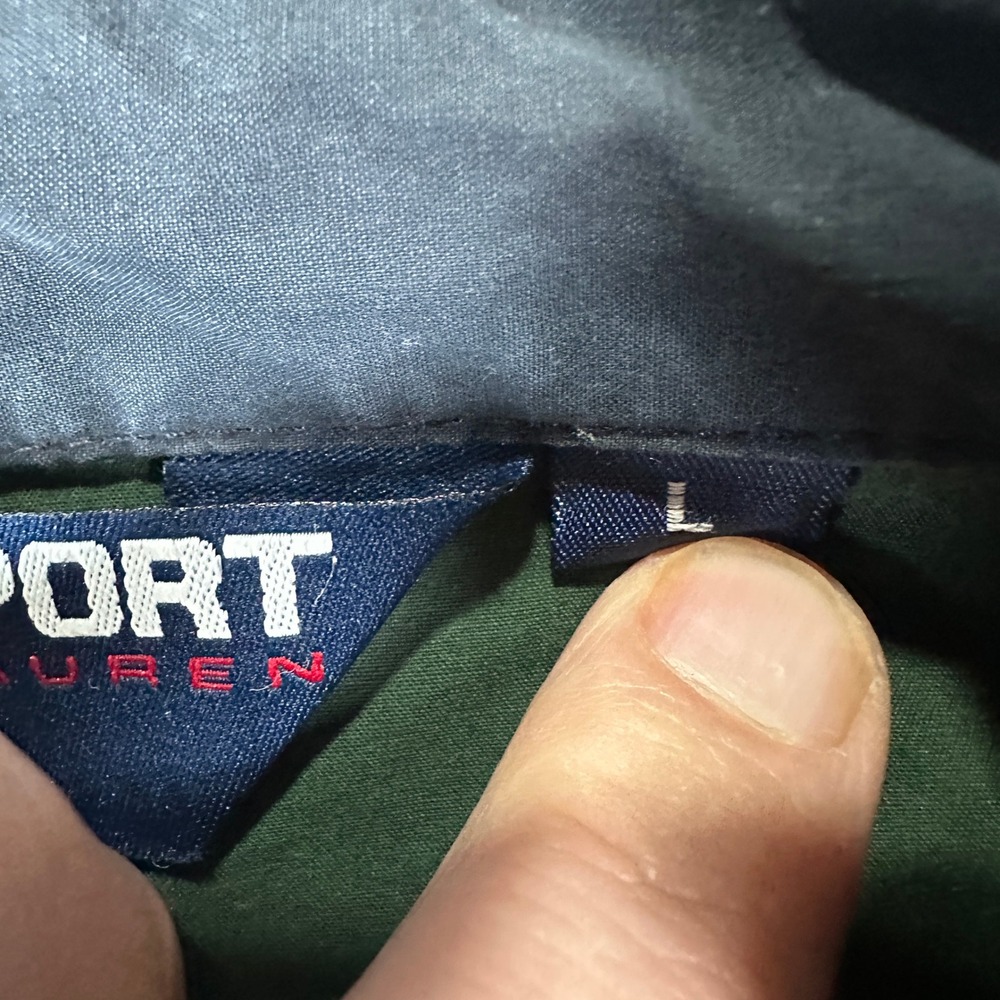 VTG Polo Sport Ralph Lauren Green Cotton Harrington Jacket Men's Size L USA - Picture 4 of 11